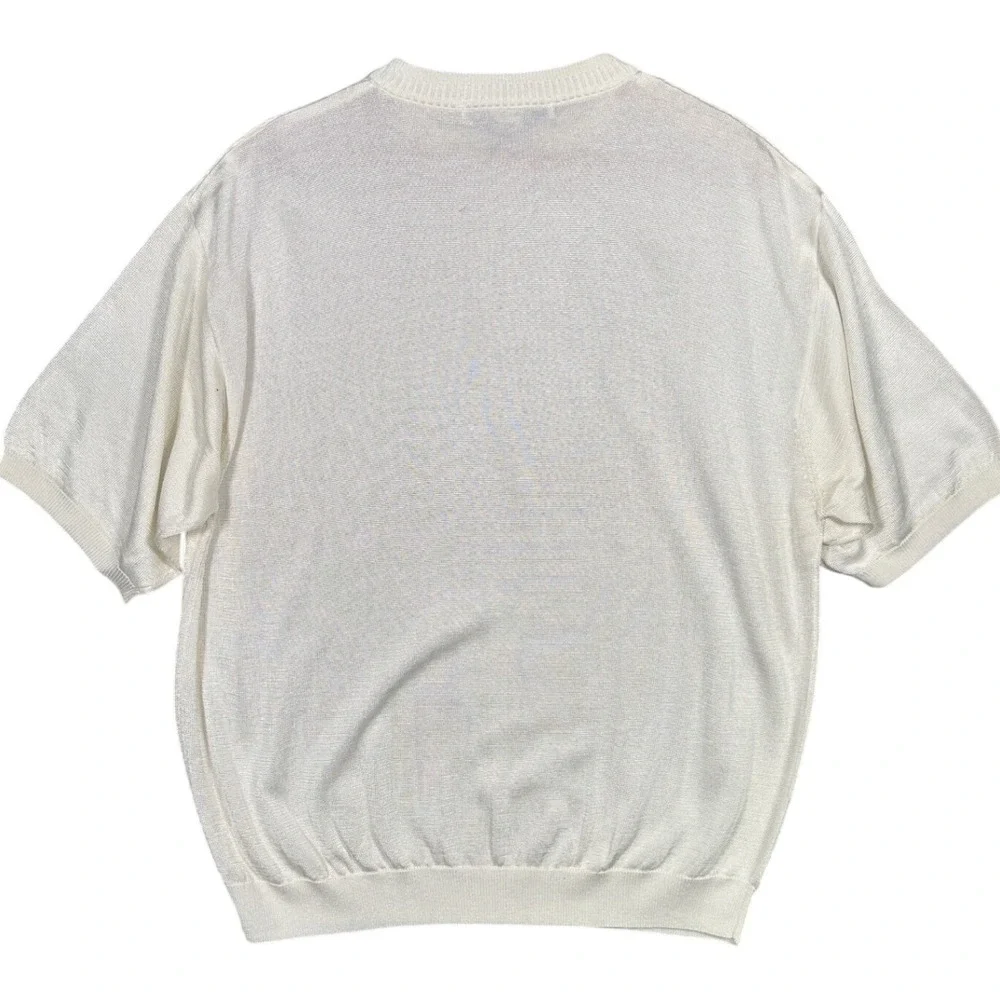 IRVINE PARK‎ Mens XLG Cream Cable Knit Short Sleeve Sweater